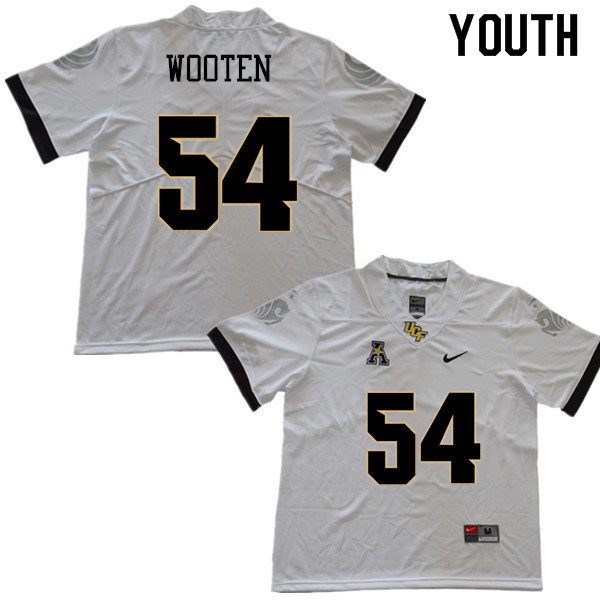 Youth #54 A.J. Wooten UCF Knights College Football Jerseys Sale-White